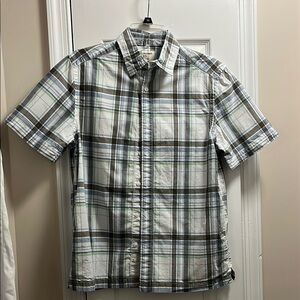Old Navy Green and White Casual Button Down Shirt